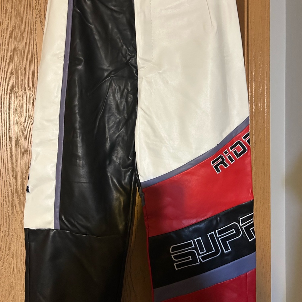 Fashion Nova Red Black White Racing Pants